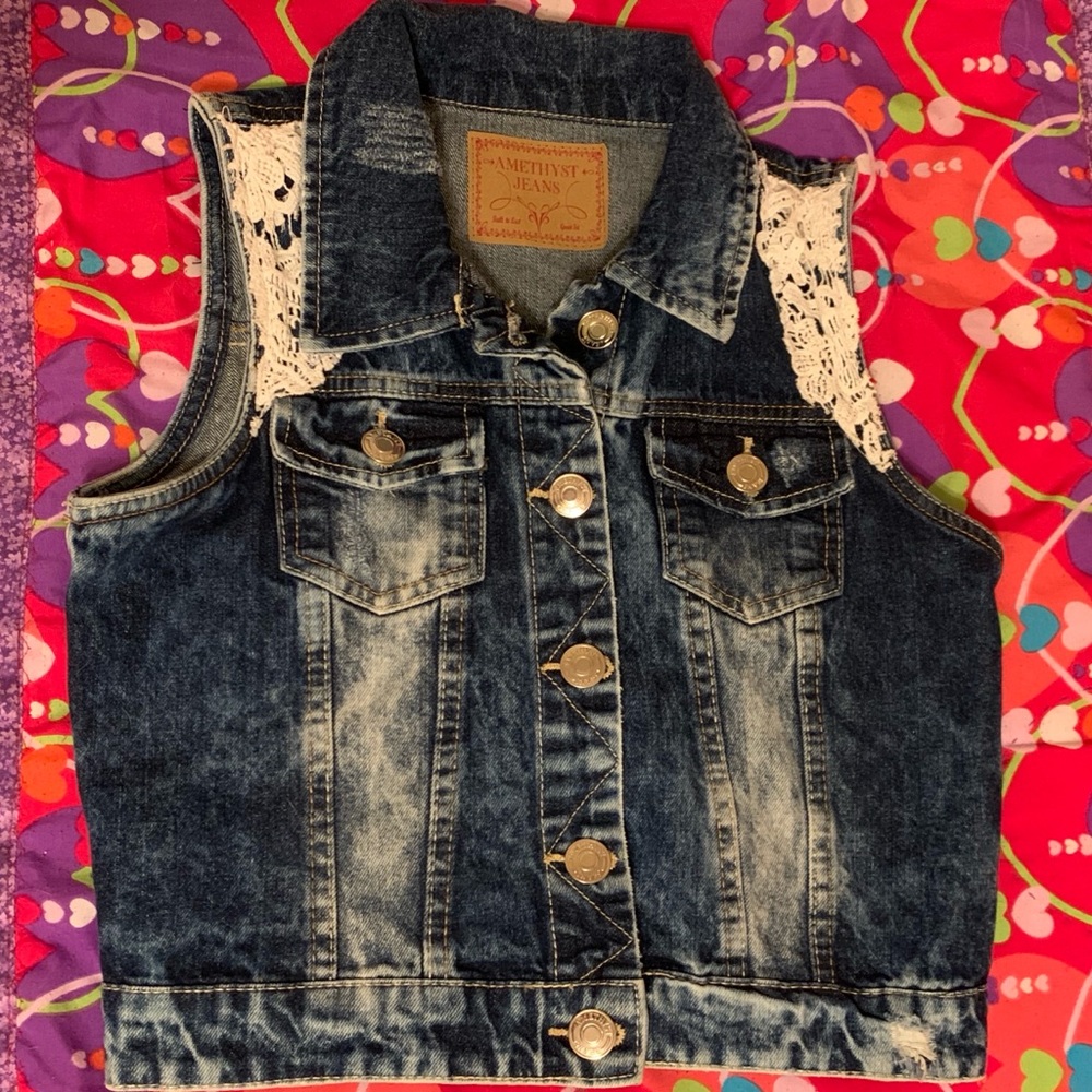 Sleeveless Blue jean vest